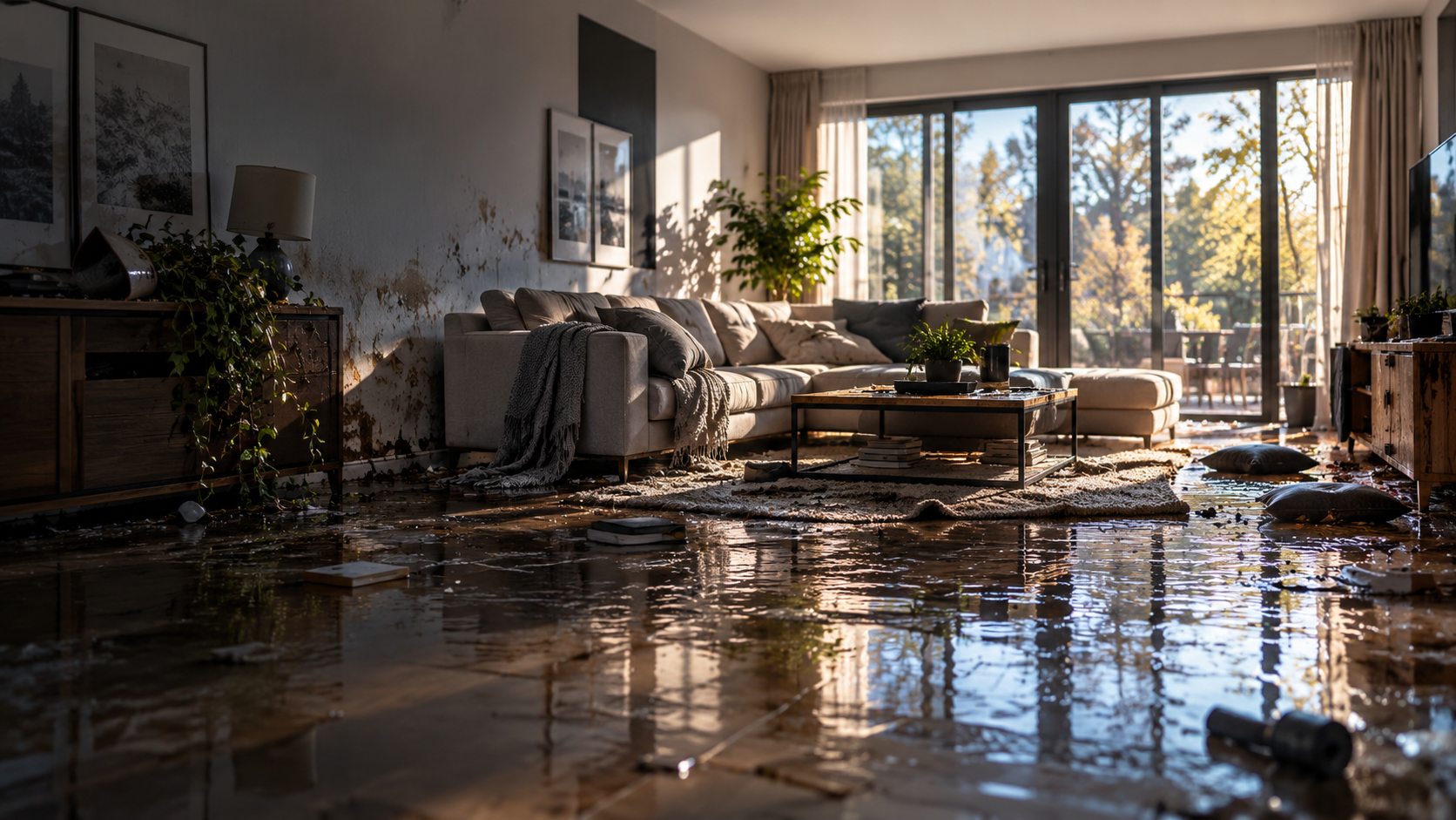 Intérieur d’un logement après un sinistre
