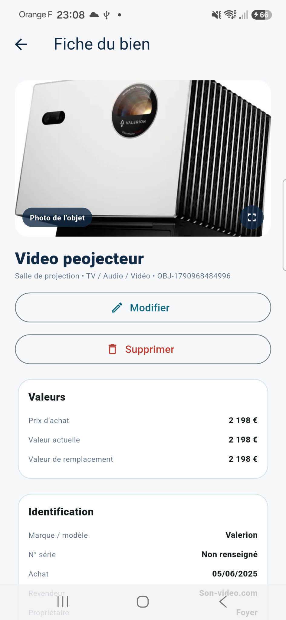 Fiche détaillée d’un bien